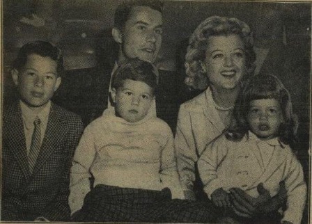 Angela Lansbury with her three children and husband Peter Shaw.